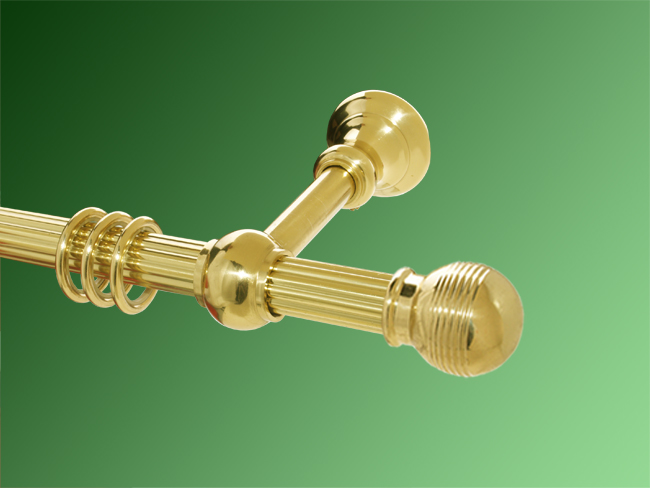 20 mm Gardinenstange Messing massiv kanneliert