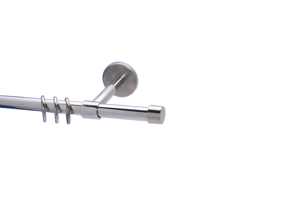 Gardinenstange Chrom glanz 16 mm Kappe Gardinenstange Chrom glanz 16 mm Kappe