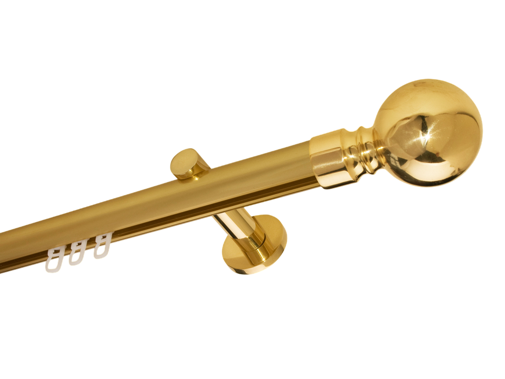 Gardinenstange Messing glanz 28 mm Innenlauf Ferdinand III Gardinenstange Messing glanz 28 mm Innenlauf Ferdinand III