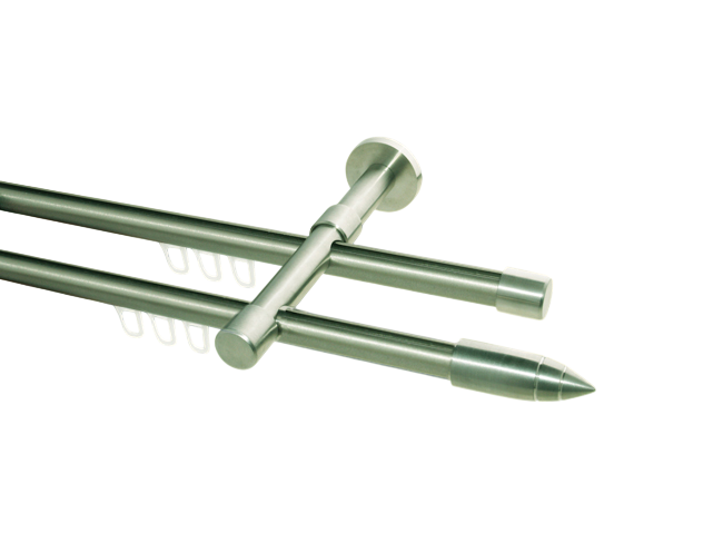 Gardinenstange Innenlaufsystem Edelstahl 16mm Rillenpatrone dppl Gardinenstange Innenlaufsystem Edelstahl 16mm Rillenpatrone dppl