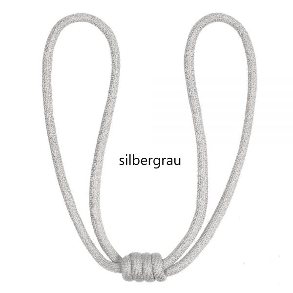 silbergrau3OOoxLIQxd4UI Raffhalter mit Knoten silbergrau