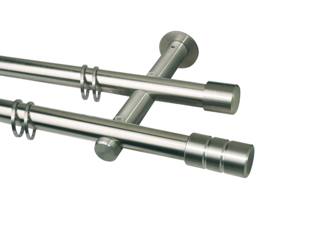 Gardinenstange Edelstahl 20 mm Jolly doppelläufig Gardinenstange Edelstahl 20 mm Jolly doppelläufig