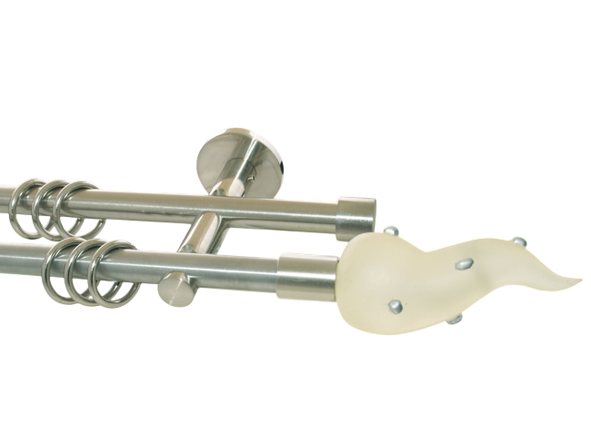 Gardinenstange doppell. Nickel geb. 16 mm Cephei