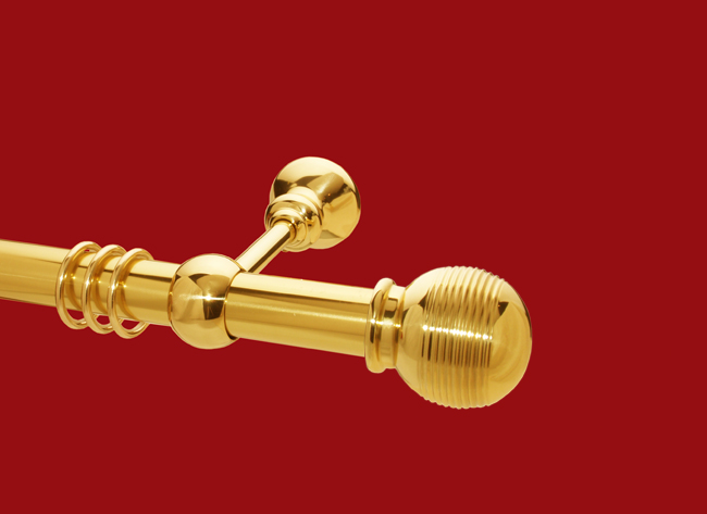 Gardinenstange Messing glanz 35mm Modell Boris Rohr glatt