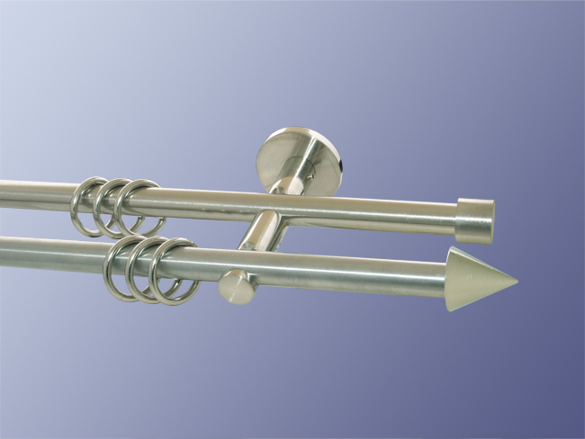 141_0 Vorhangstange Nickel geb. 16 mm doppell. Palma
