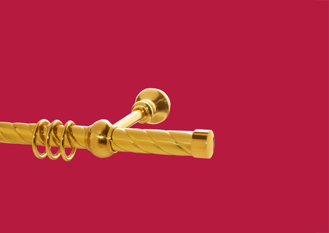 Gardinenstange Messing 28 mm Modell-Moritz Rohr gedreht