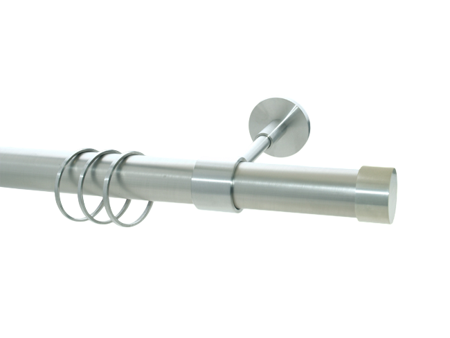 Gardinenstange Edelstahl 28 mm Kappe Made in Germany Gardinenstange Edelstahl 28 mm Kappe Made in Germany