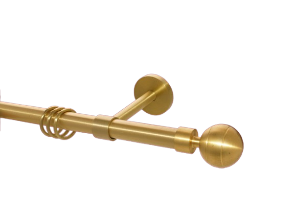 Gardinenstange Messing massiv matt 20mm Modell Rillenkugel gesch Gardinenstange Messing massiv matt 20mm Modell Rillenkugel gesch