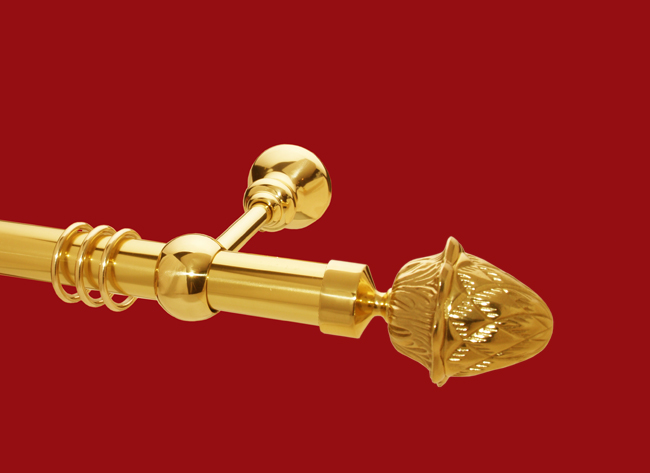 Gardinenstange Messing glanz 35mm Modell Simeon glatt