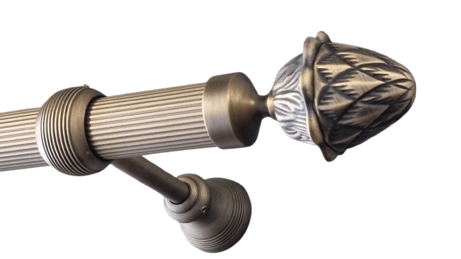 Gardinenstange 35 mm Ø Messing bronziert matt verschiedene Endstücke 