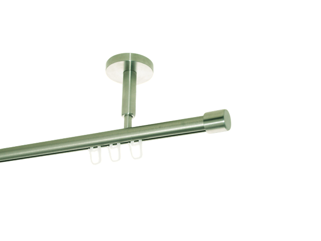Gardinenstange Deckenträger V2A/Innenlauf 16mm Kappe 1lfg. Gardinenstange Deckenträger V2A/Innenlauf 16mm Kappe 1lfg.