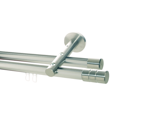Gardinenstange Innenlaufsystem Edelstahl 20 mm Jolly doppel. Gardinenstange Innenlaufsystem Edelstahl 20 mm Jolly doppel.