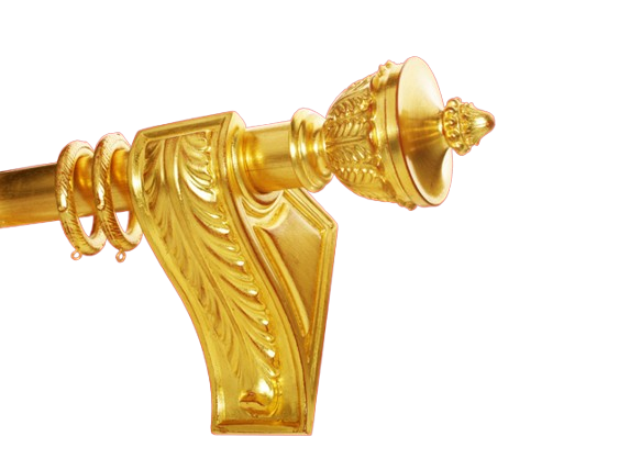 Gardinenstange Holz Antik Blattgold 50mm Ø Christoph Gardinenstange Holz Antik Blattgold 50mm Ø Christoph