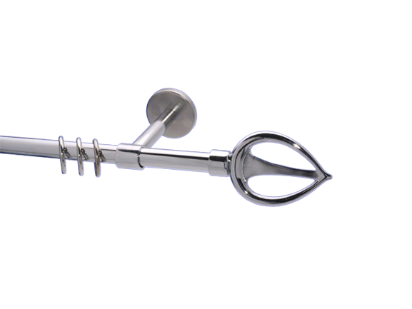 Gardinenstange Chrom glanz 16 mm Flamme Gardinenstange Chrom glanz 16 mm Flamme