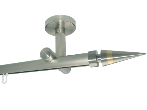 Gardinenstange Decke Edelstahl Innenlauf 20mm Kegel Messing