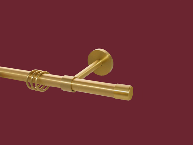 Gardinenstange Messing massiv matt 20mm Modell Kappe geschlossen