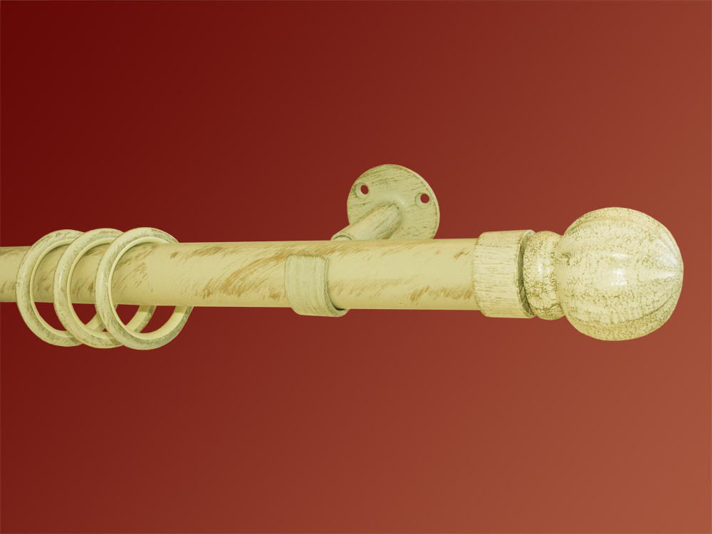 Gardinenstange Eisen weiß-gold 30mm Jorge Auflageträger