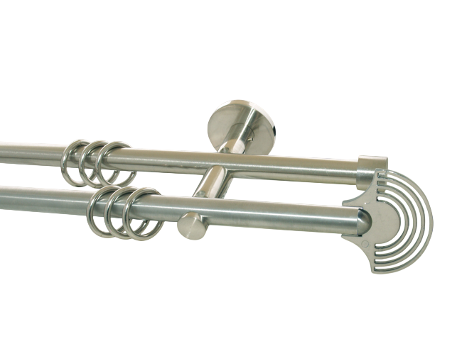 Gardinenstange doppell. Nickel geb. 16 mm Epsilon Gardinenstange doppell. Nickel geb. 16 mm Epsilon
