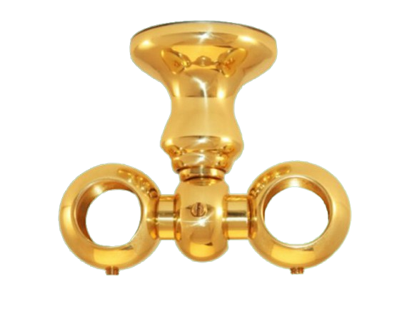 Deckenträger doppelläufig messing glanz für Gardinenstangen 20mm