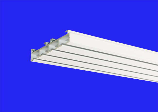 1580_0 Flächenvorhangschiene Gardinenschiene Aluminium Modell 640 4lfg.