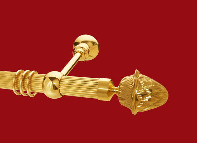 Gardinenstange Messing glanz 35mm Modell Simeon kanneliert