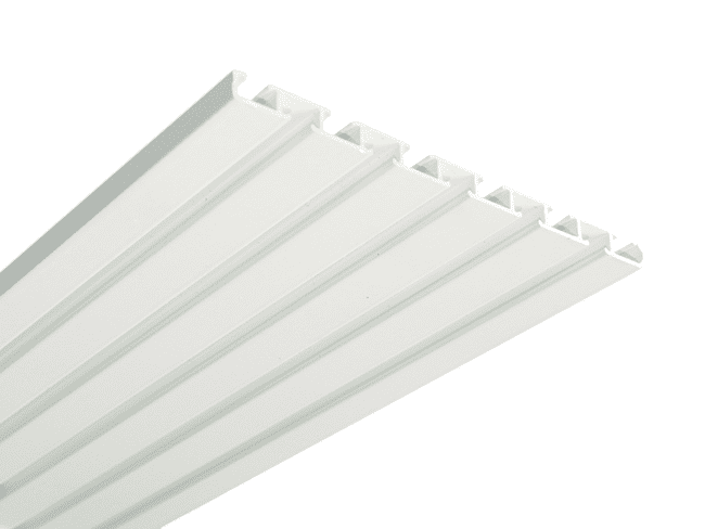 Aluminium Gardinenschiene 5/6 lauf weiß und silber