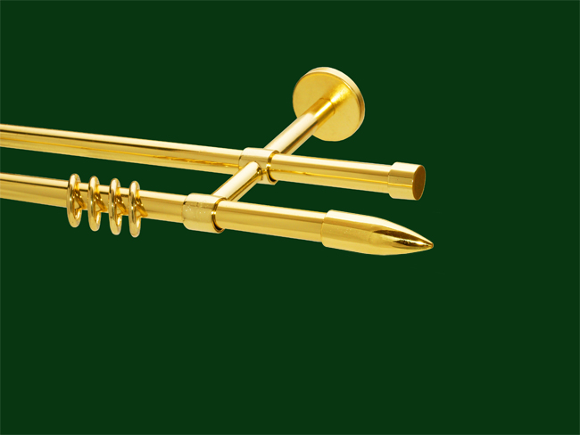 1010_0 Gardinenstange Messing glanz Design 16mm Modell Patrone