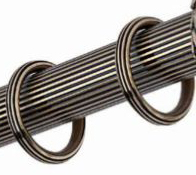 2656_0  Gardinenringe 44/32 mm gerillt Messing massiv mit Gleiteinlage auf Stange