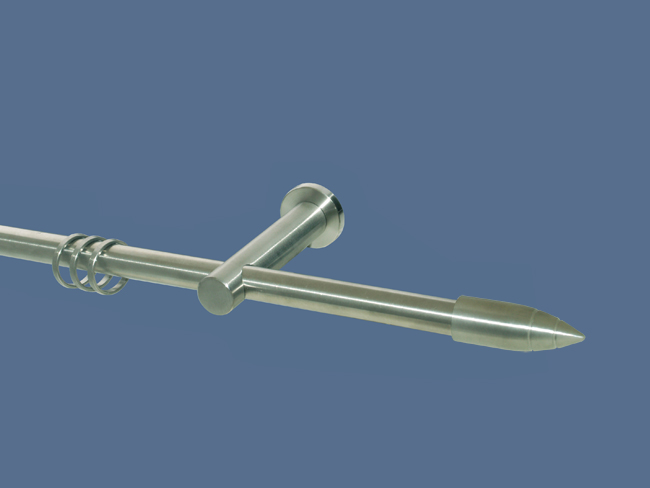 1786_0 Gardinenstange Edelstahl Rundrohr 16mm Rillenpatrone Träger gesc