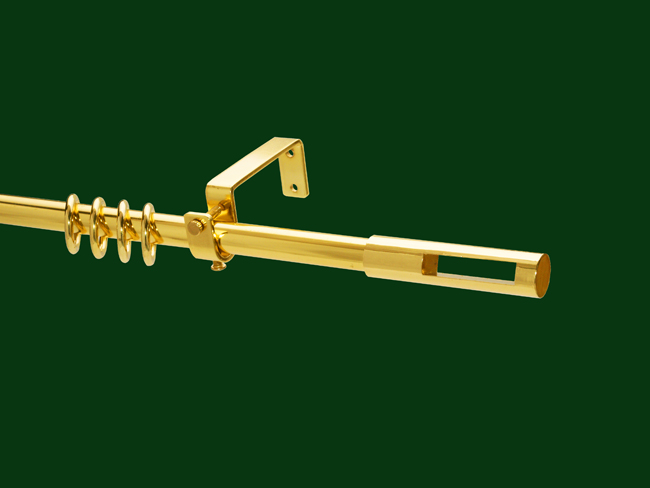 Gardinenstange Messing glanz Design 16mm Modell Lino einf.Träg.