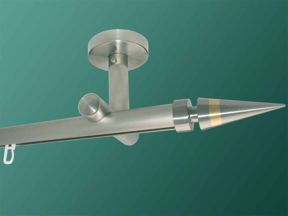 Gardinenstange Decke Edelstahl Innenlauf 20mm Kegel Messing