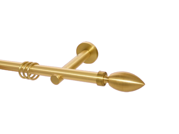 Gardinenstange Messing massiv matt 20 mm Modell Träne offen