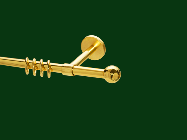 985_0 Gardinenstange Messing glanz Design 16mm Modell Bologna