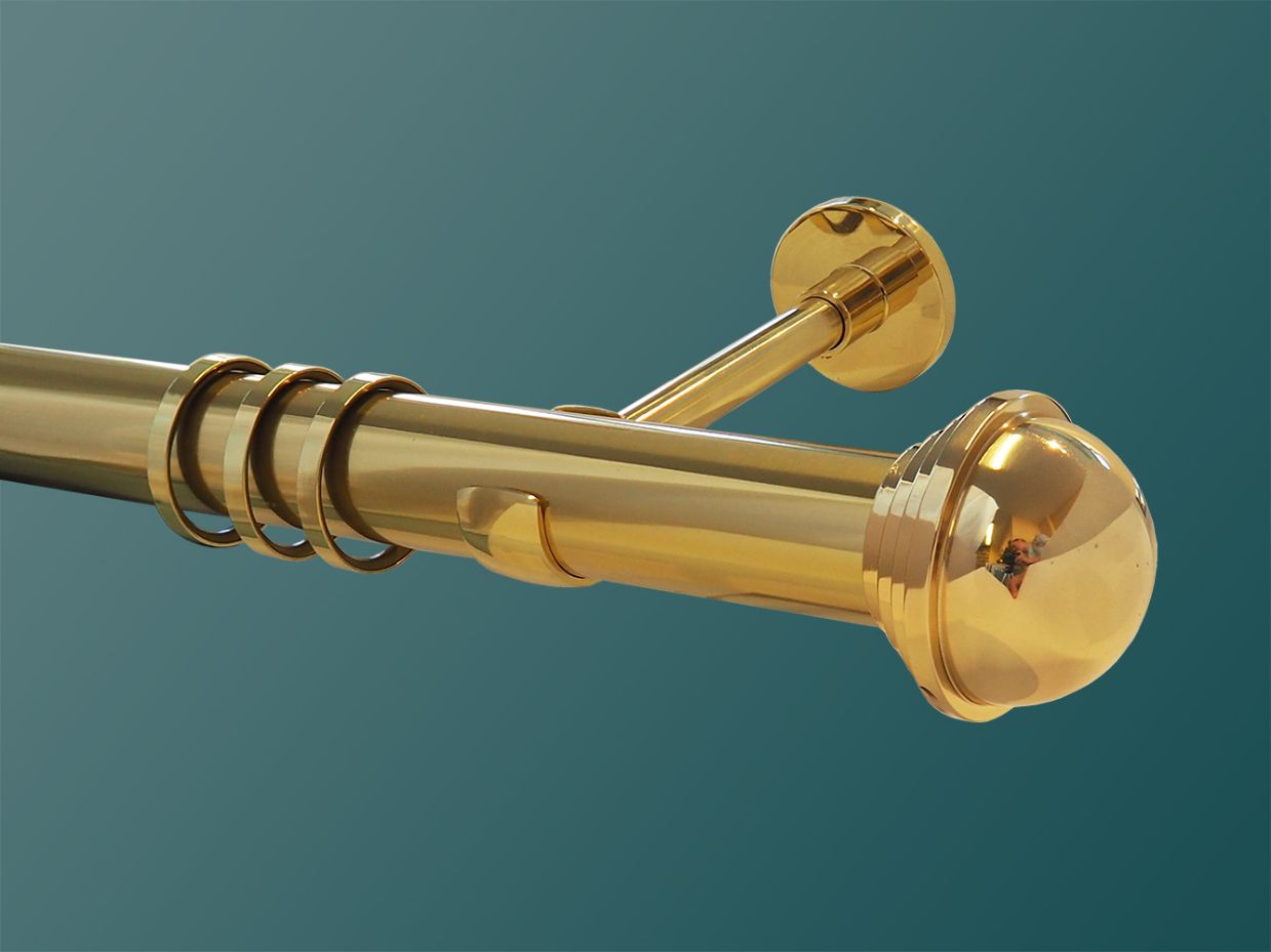 Louis Gardinenstange Messing massiv glanz 40 mm Modell Louis Schloss Interieur Classic