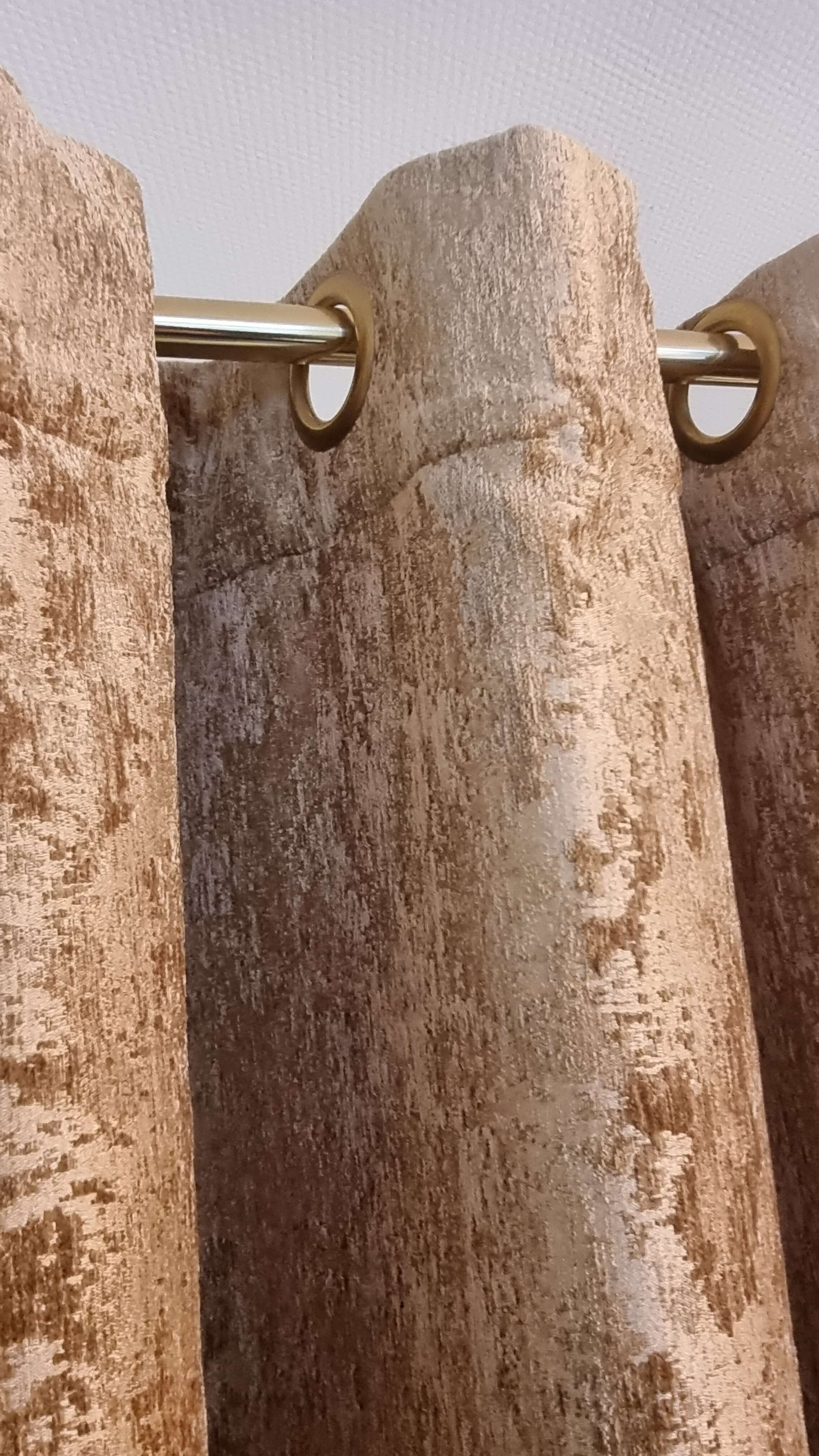 Windfang Vorhang Gold nach Maß Höhe bis 270 cm Flammhemmend B1