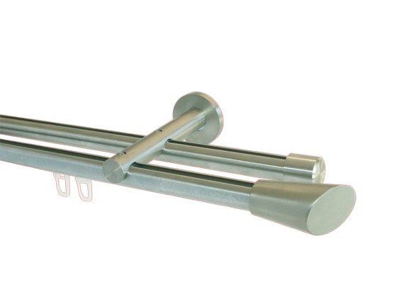 Gardinenstange Innenlauf doppel. Edelstahldesign 20 mm Andres
