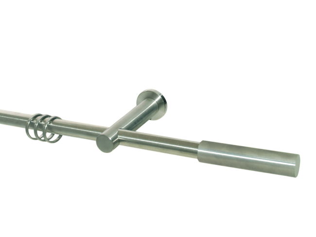 Gardinenstange Edelstahl Rundrohr 16mm Zylinder Träger geschl. Gardinenstange Edelstahl Rundrohr 16mm Zylinder Träger geschl.