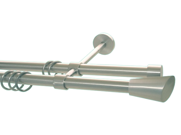 Gardinenstange doppelt Messing massiv Ausführung Nickel matt 20m Gardinenstange doppelt Messing massiv Ausführung Nickel matt 20m