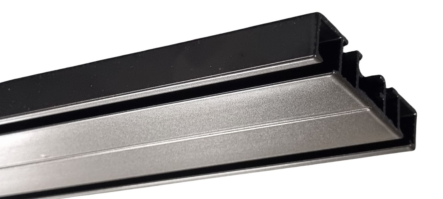 Vorhangschiene für schwere Gardinen schwarz 2 lauf