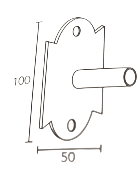 Deckenträger Eisenschwarz aus massivem 20 mm Eisenrohr Länge 50 cm (kürzbar)