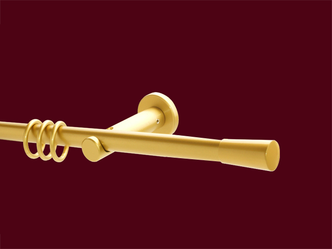 1151_0 Gardinenstange Messing matt Design 16mm Modell Mallorca