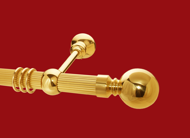 2686_0 Gardinenstange Messing glanz 35mm Modell Jaroslav kanneliert