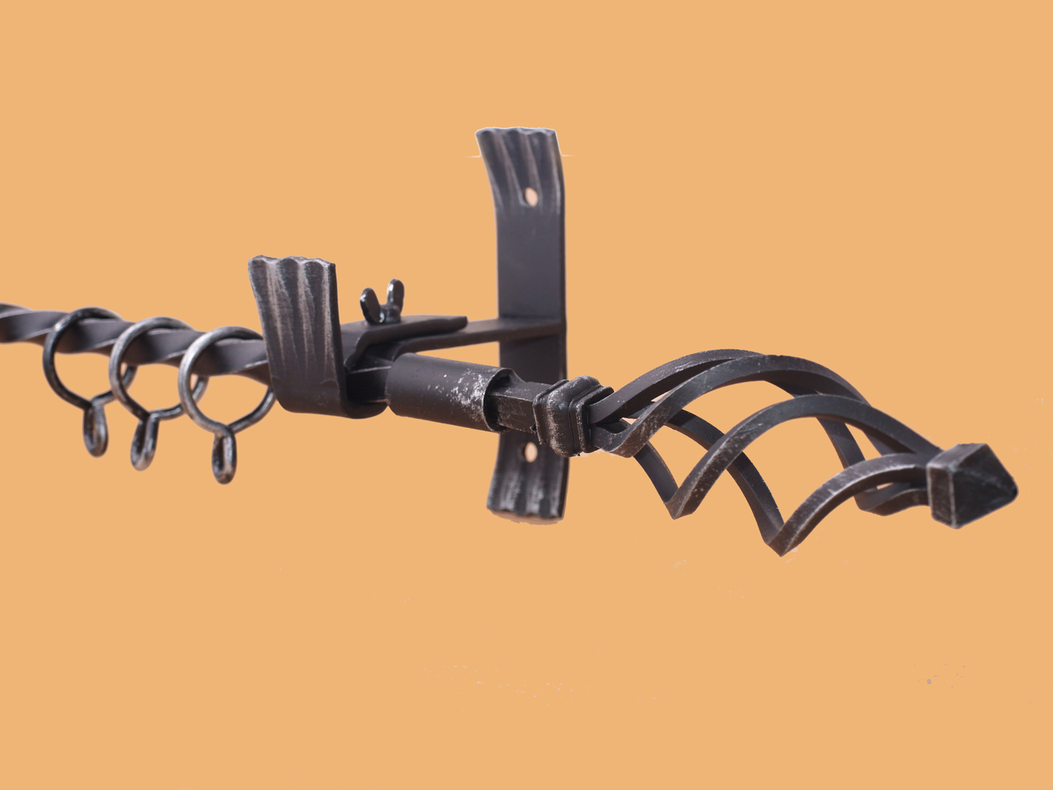 Gardinenstange Schmiedeeisen verdreht Modell Sokrates