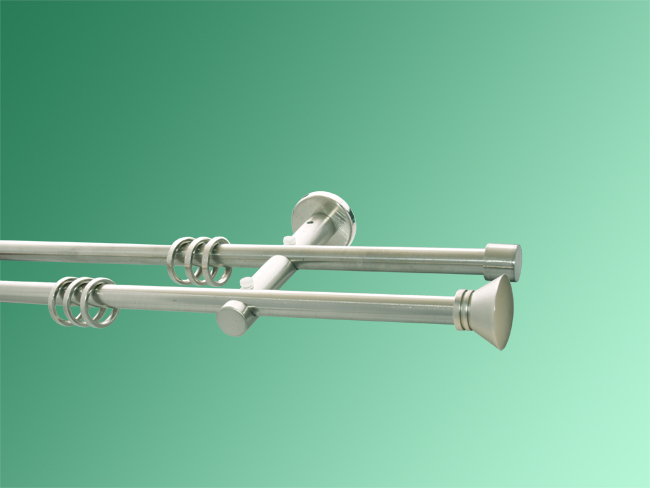 Gardinenstange Nickel geb 12mm Teneriffa doppell.
