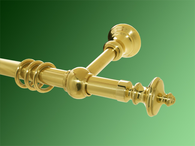 Gardinenstangen 1-läufig Messing massiv glanz 20 mm 