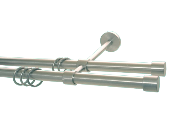 Gardinenstange doppelt Messing massiv Ausführung Nickel matt 20m Gardinenstange doppelt Messing massiv Ausführung Nickel matt 20m