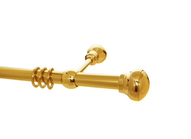 Gardinenstange Messing glanz 30mm Modell Alexander I Rohr glatt Gardinenstange Messing glanz 30mm Modell Alexander I Rohr glatt