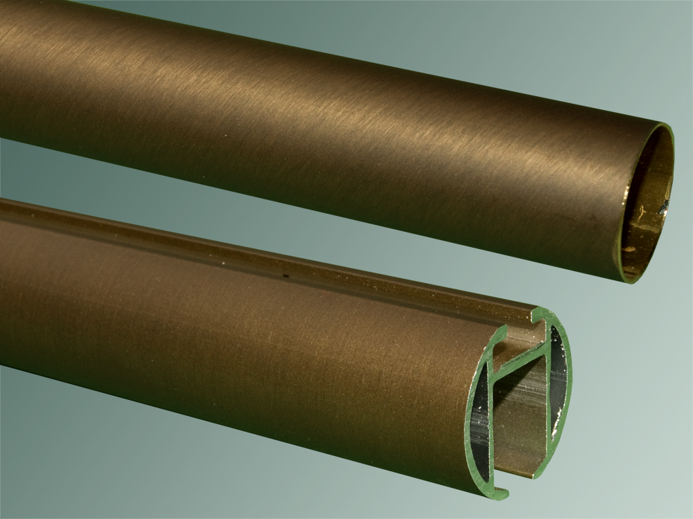 Rohr für Gardinenstangen 28mm Ø Messing bronziert