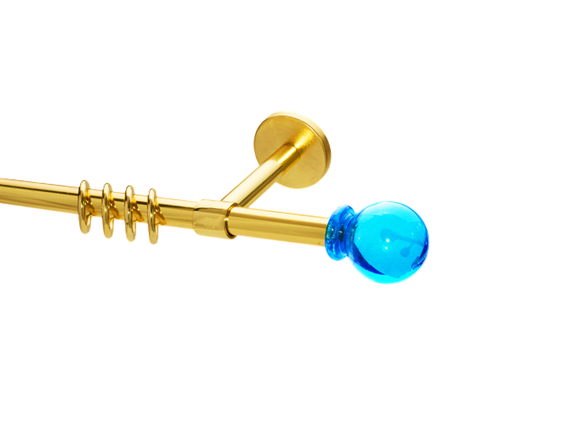 Gardinenstange Messing glanz Design 16mm Modell Ozeanblau
