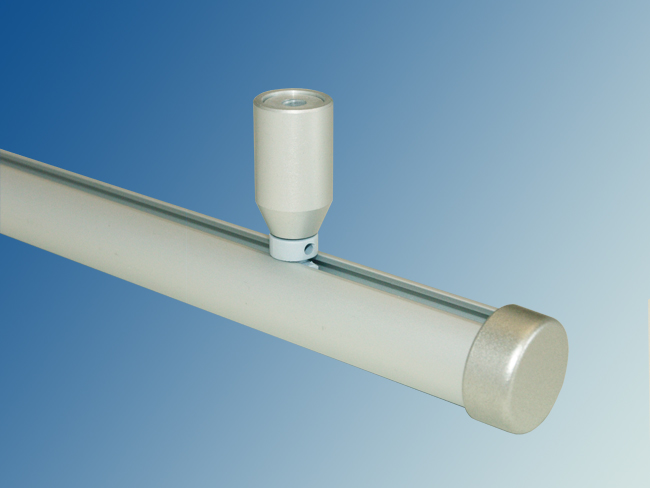 1576_0 Gardinenstange 20mm Innenlaufsystem Alu silber 1 lfg mit Decken